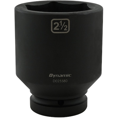 Dynamic 1" Drive Deep Socket, Black Phosphate, Tools 2-1/2" X 1" Drive, 6 Point Deep Length D025580